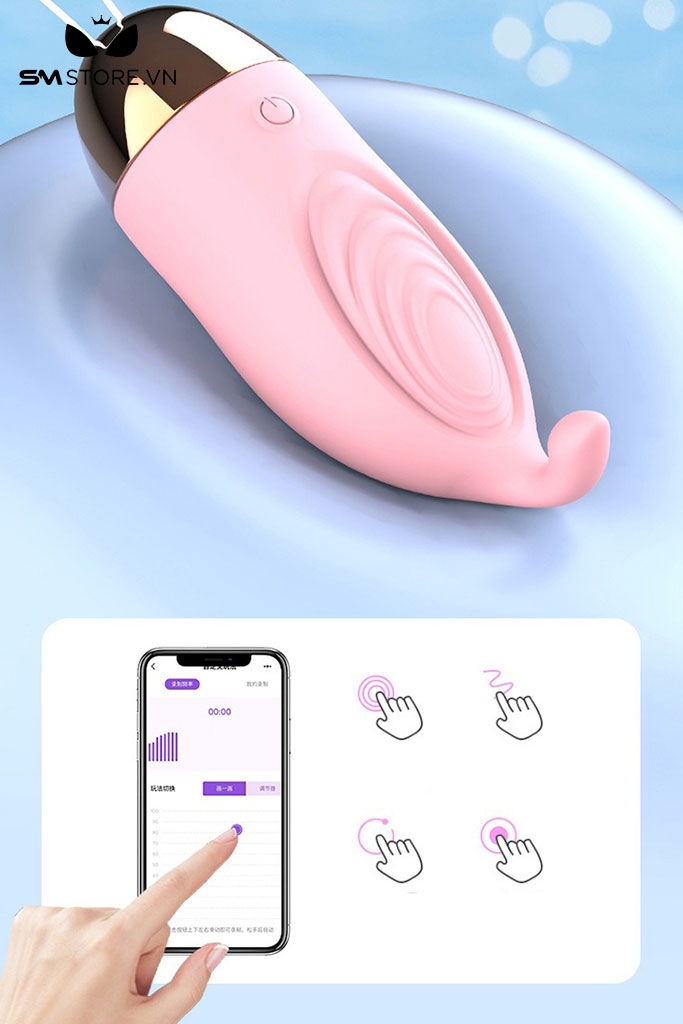 SMT1304 - Trứng rung silicon điều khiển qua APP có 6 tần số mạnh