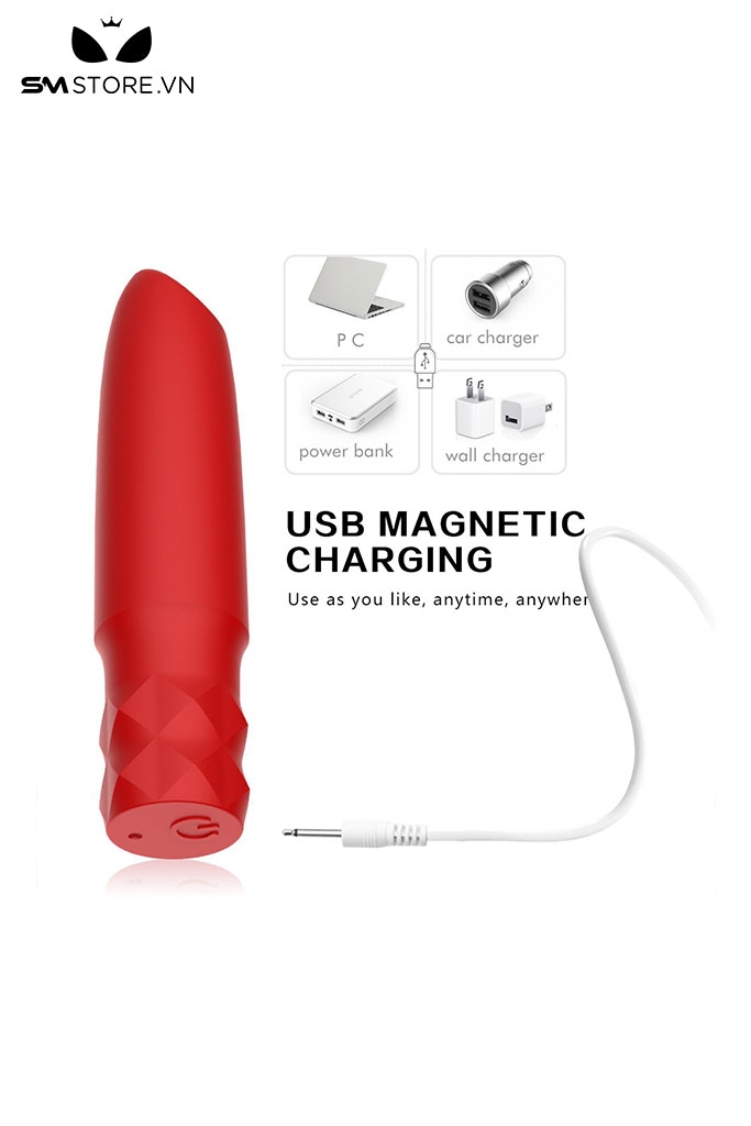 SMT1231 - Trứng rung mini ngụy trang thỏi son có 10 tần số sạc điện