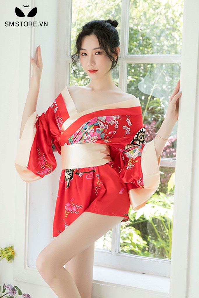 SMS047 - Đồ ngủ kimono cosplay nữ nhân Nhật Bản cách tân áo ngắn