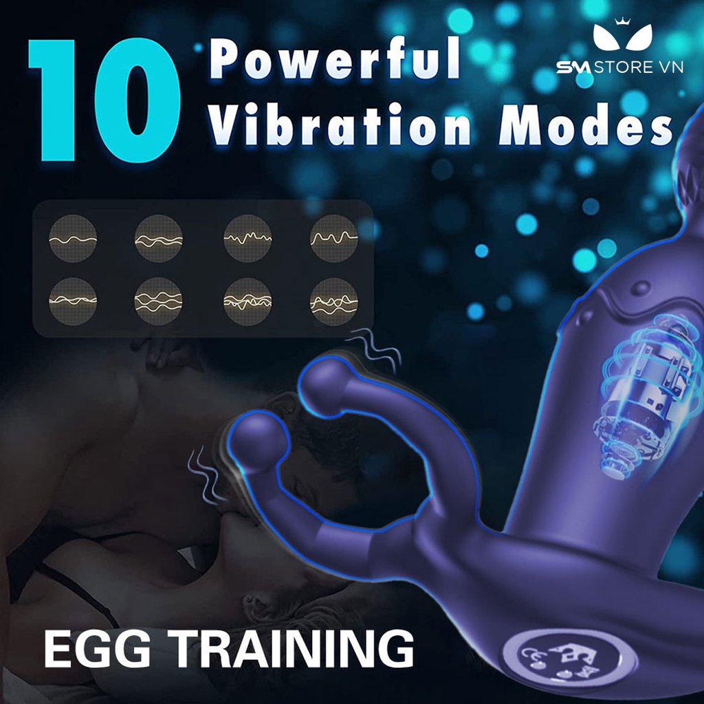 SMT1589 - Anal beads có 10 tần số rung dùng sạc điều khiển mini xa