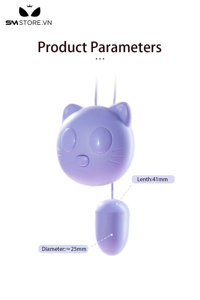 SMT1517 - Trứng rung 2 đầu mini 10 chế độ con mèo kích thích 3 điểm