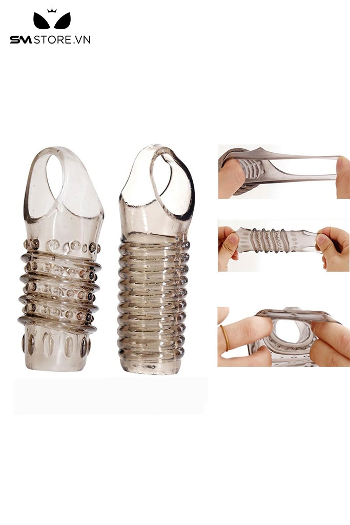 SMT494 - Bao cao su đôn dên khúc giữa có quai đeo silicon dài 11 cm