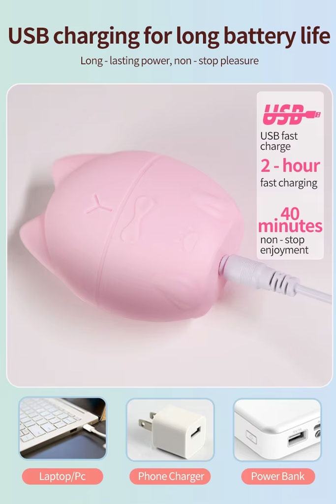 SMT1745 - Trứng rung mini silicon ngụy trang con mèo dài 7cm