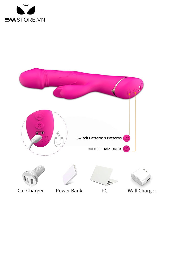 SMT430 - Dương vật giả rung thiết kế 3 lưỡi liếm hột le