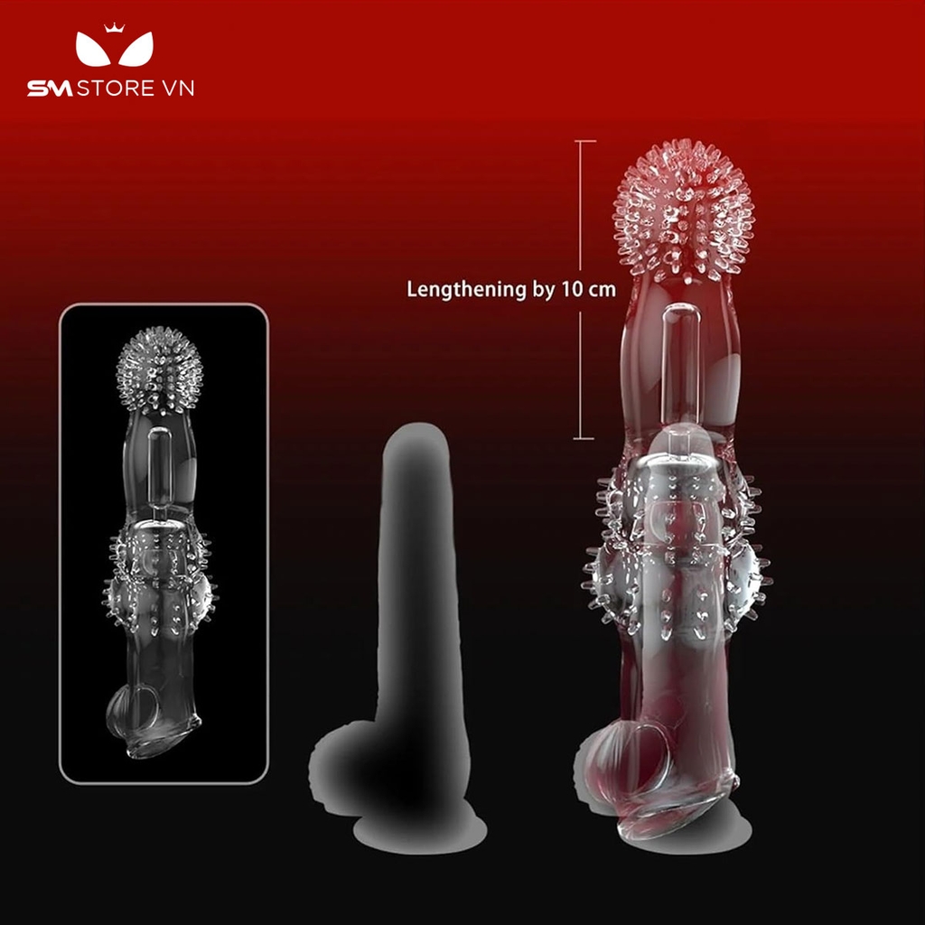 SMT1495 - Bao cao su rung gai ở đầu mix thân có gân và quai đeo