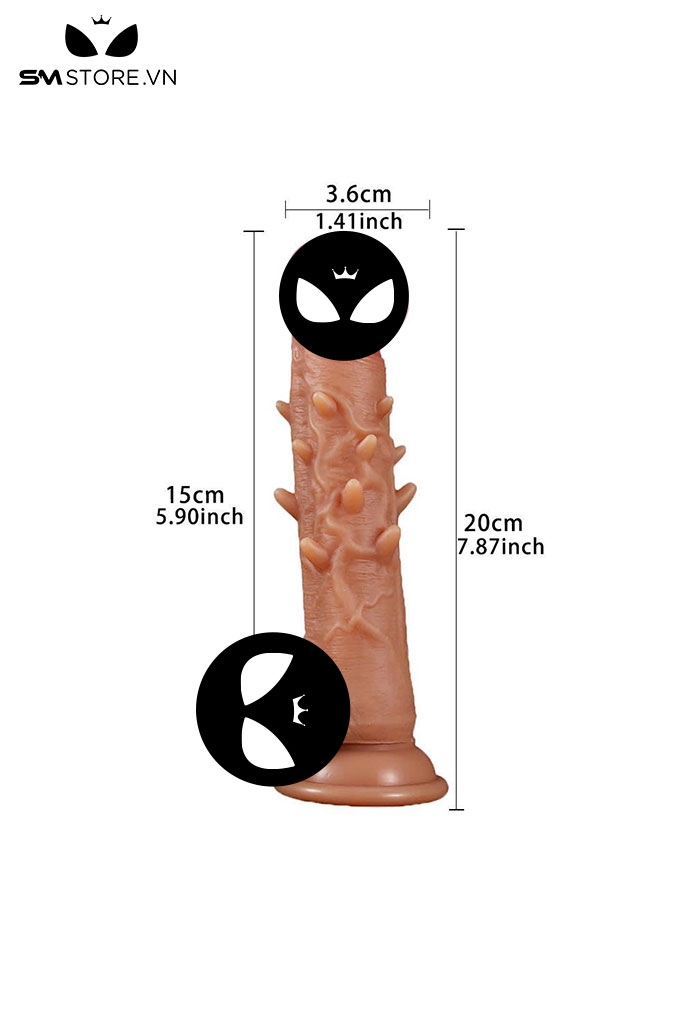 SMT932 - Dương vật giả silcion có gai siêu mềm và đế dính tường