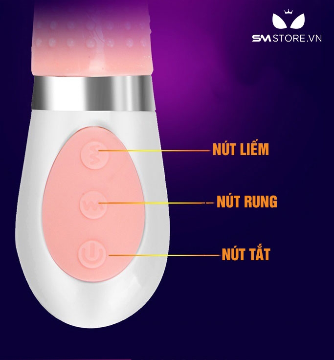 SMT513 - Luỡi rung silicon có gai màu hồng sạc pin tiện lợi