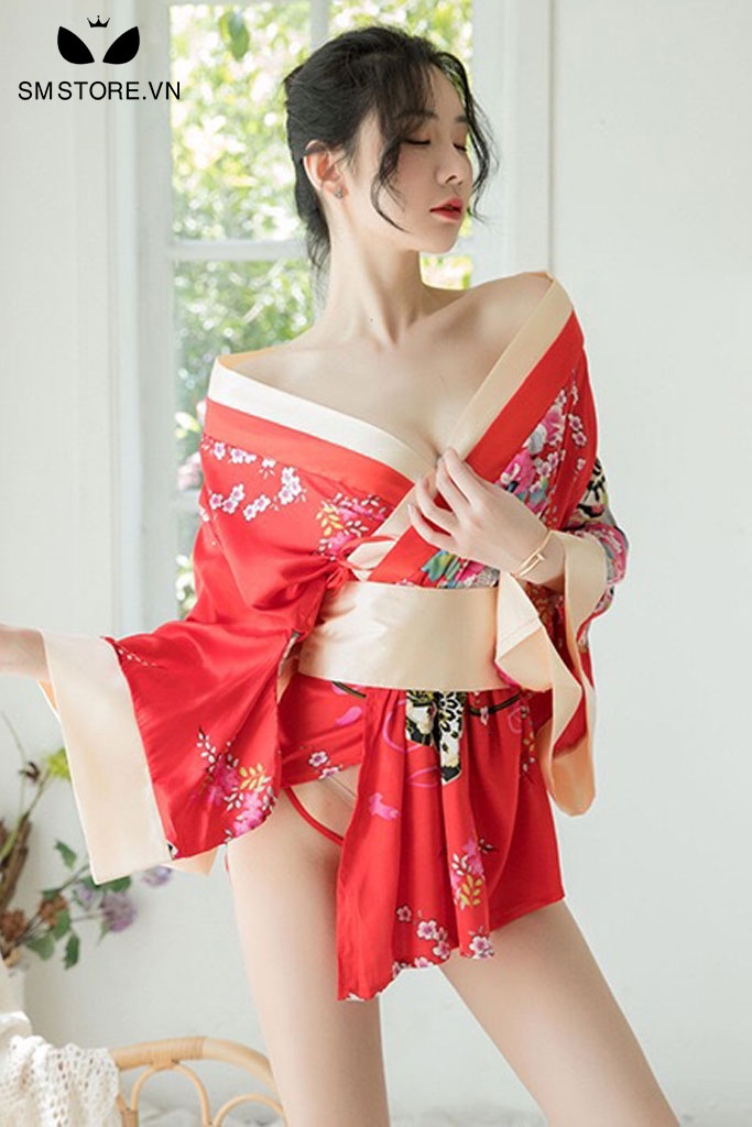 SMS047 - Đồ ngủ kimono cosplay nữ nhân Nhật Bản cách tân áo ngắn
