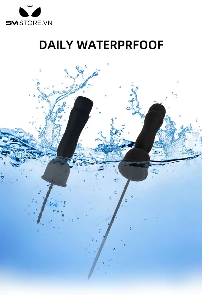 SMT433 - Sounding que rung niệu đạo silicon màu đen dài 34cm