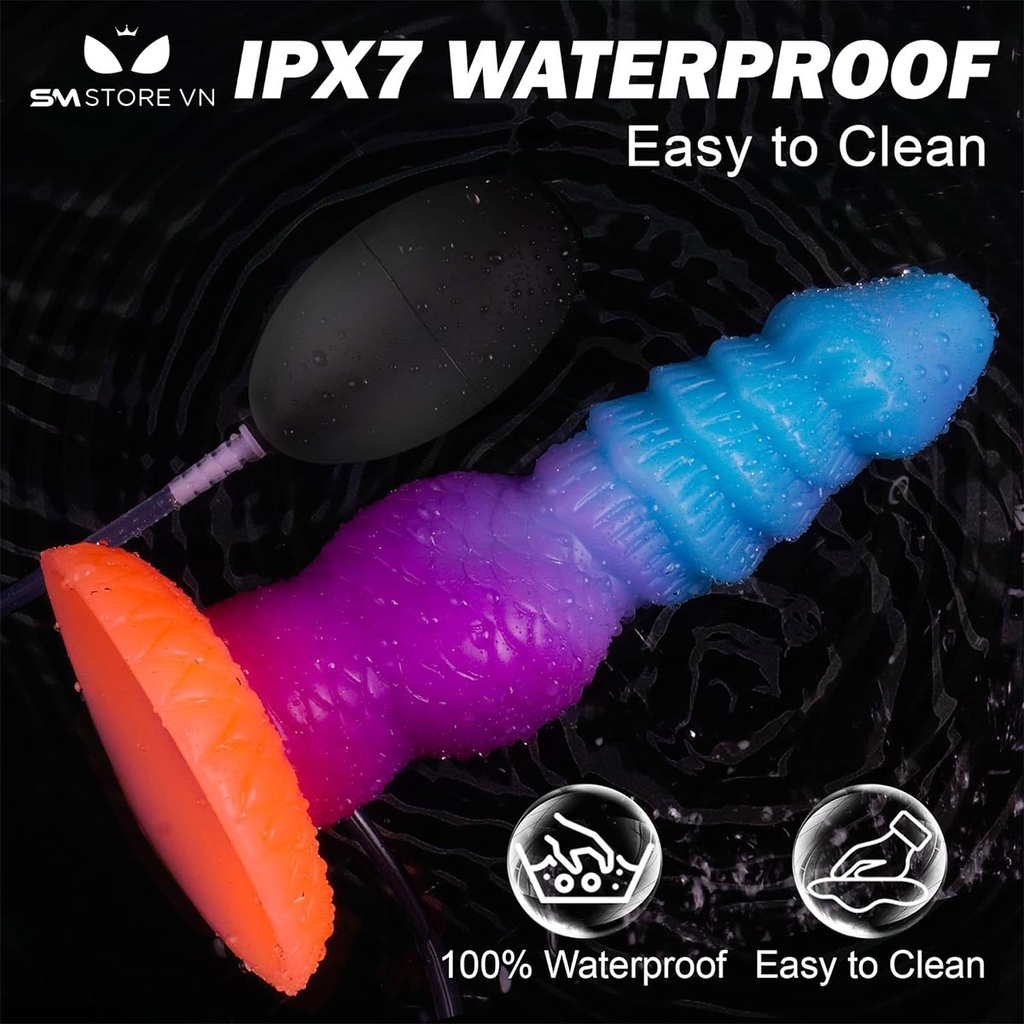 SMT1075 - Dương vật giả silicon phát sáng bắn tinh dính tường