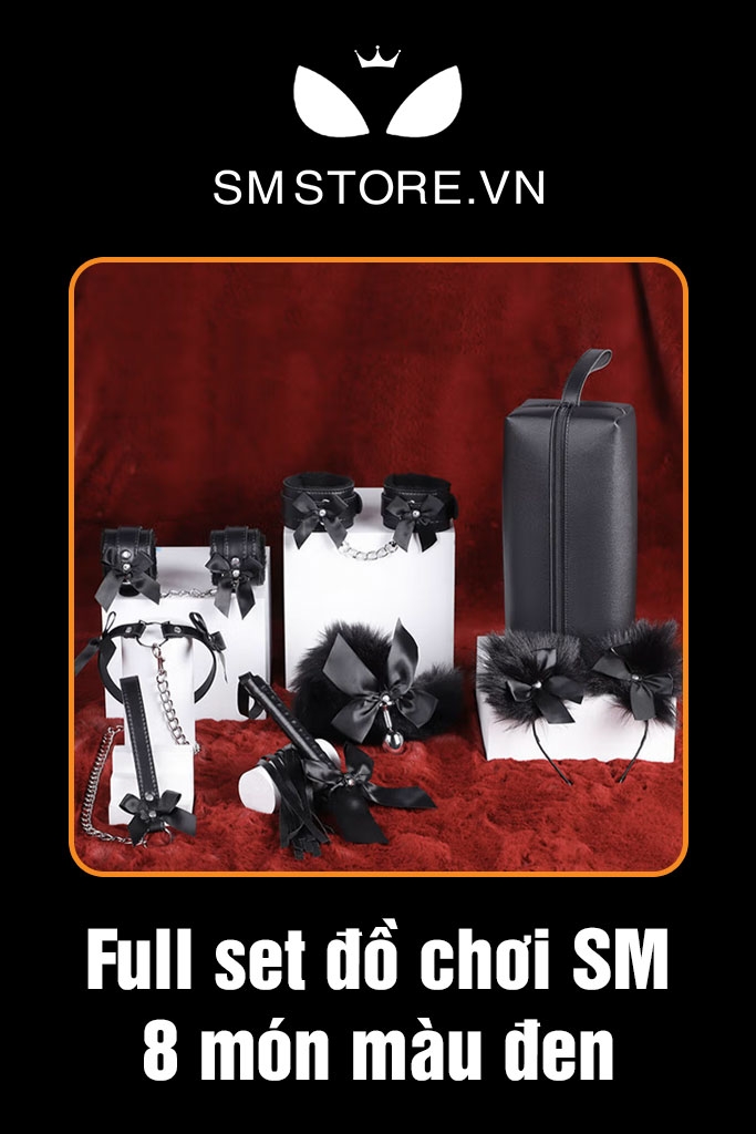 SMT101 - Dụng cụ SM bộ 8 món cao cấp 3 màu đen đỏ hồng