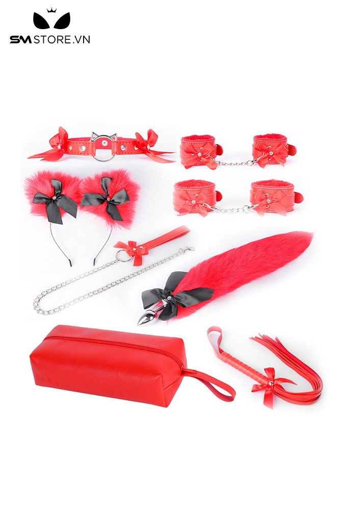 SMT101 - Dụng cụ SM bộ 8 món cao cấp 3 màu đen đỏ hồng