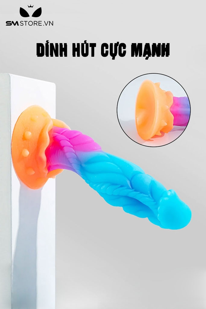 SMT139 - Dương vật giả cao cấp silicon dạ quang gân quái vật