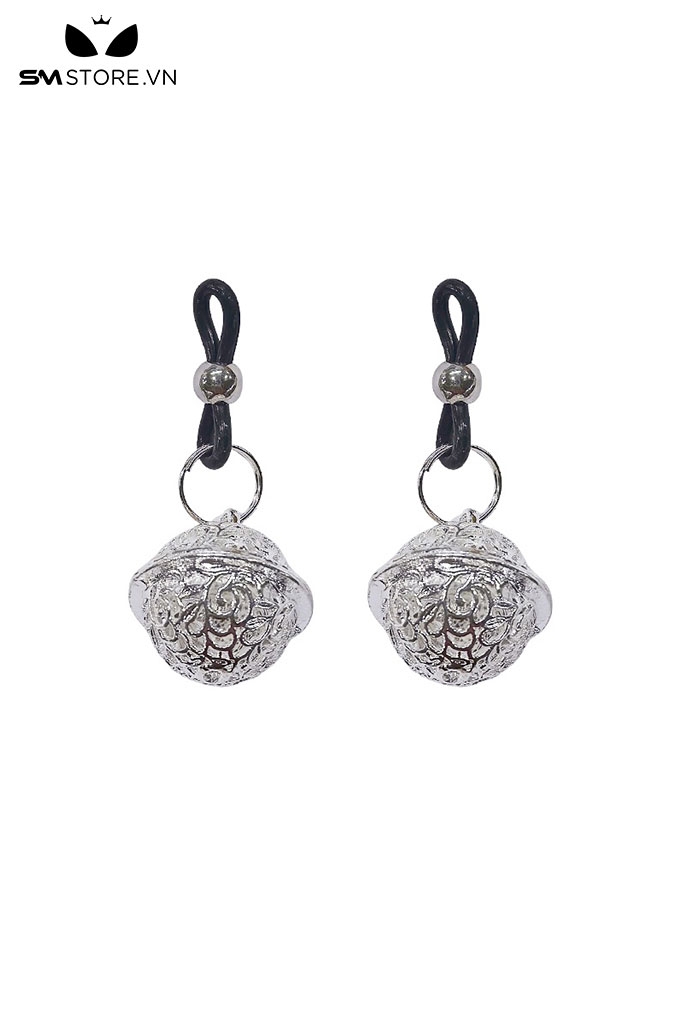 SMT393 - Kẹp núm vú tình yêu hình chuông với họa tiết hoa văn