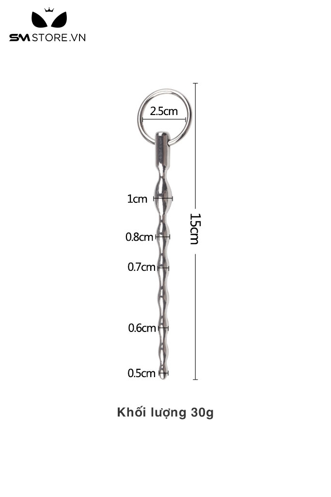 SMT396 - Souding inox thiết kế 7 hình thoi dài 13cm gắn khuyên