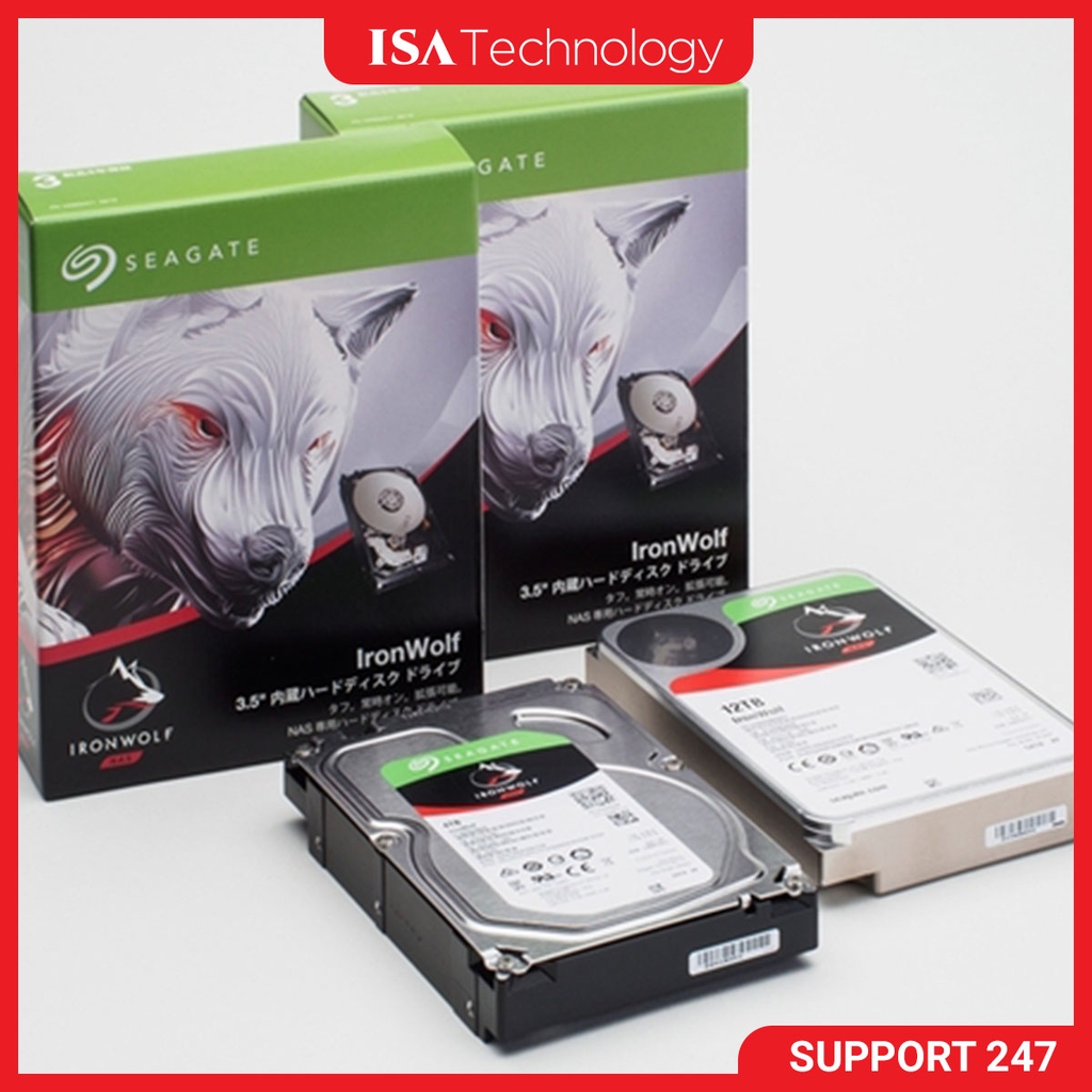 Ổ cứng HDD Seagate IronWolf 12TB – 3.5 inch, 7200 RPM, SATA, 256MB Cache, Chuyên dụng cho NAS