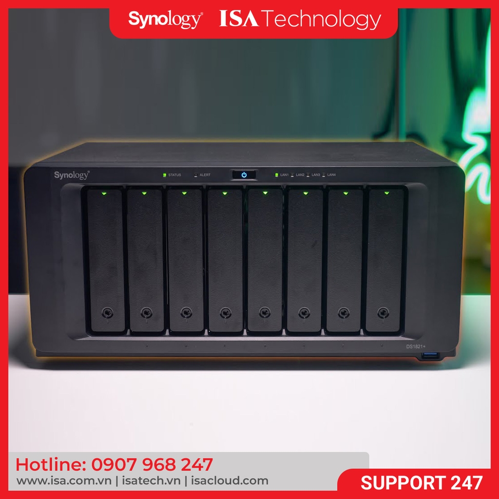 Nas Synology DS1825+ Thiết bị lưu trữ mạng 8 bay ổ cứng mới nhất năm 2025 | ISA Technology