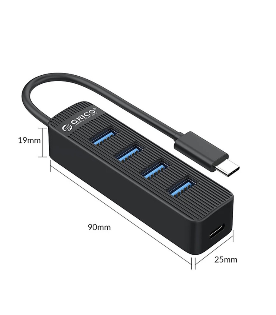 Bộ chia USB Hub 4 cổng USB 3.0 Type C  Orico TWC3-4A - Hàng Chính Hãng