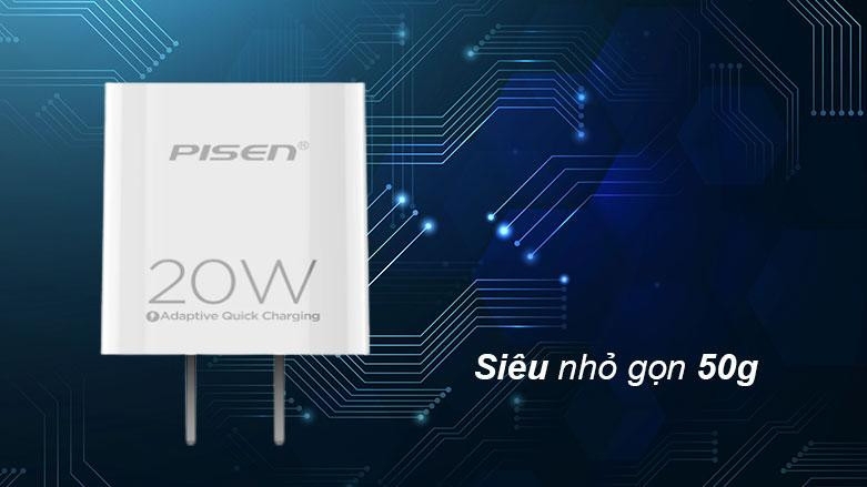 Củ (Cốc) sạc điện thoại nhanh Pisen TS C135 cổng C 20W