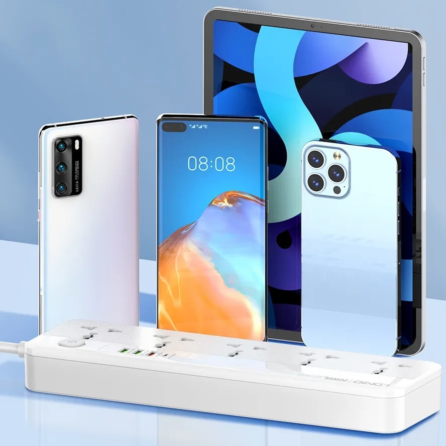 Ổ cắm điện đa năng LDNIO SC5415 5 cổng AC 3 cổng USB 1 cổng Type C PD20W 2500W dài 2m màu trắng