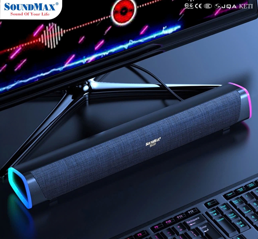 Loa Bluetooth SoundMax SB-201 (2.0)SB201 LED RGB.- Hàng chính hãng