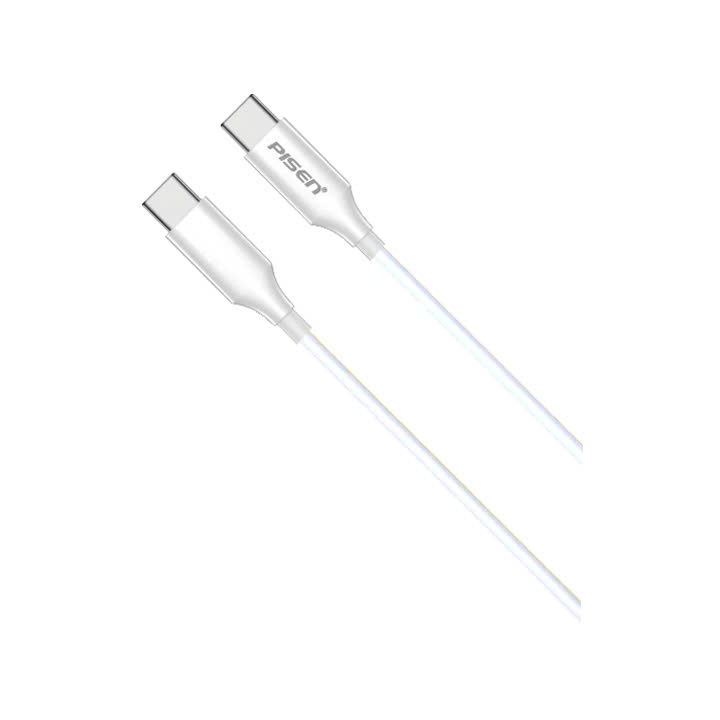 Pisen Cáp sạc Type C sang Type C Pisen QUICK  Mr White CC-PD02-1000(GLB) 100W dài 1M dây màu trắng