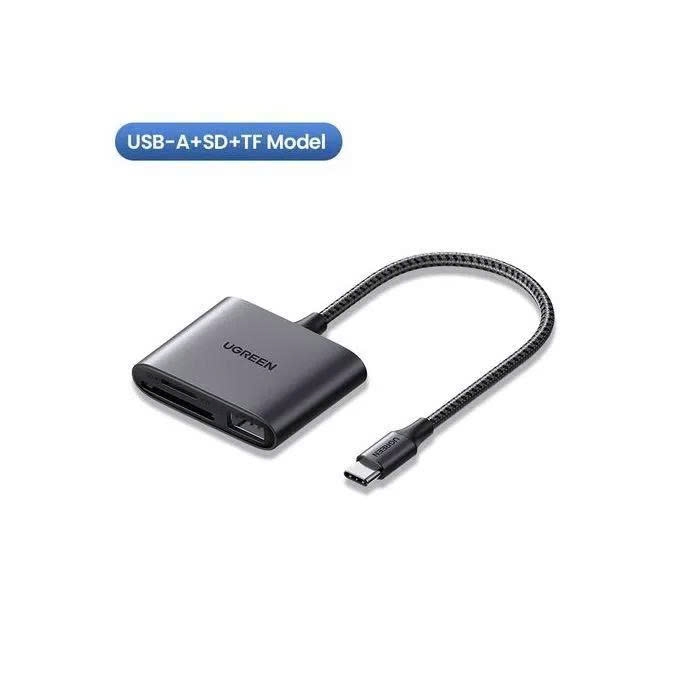 Ugreen Đầu đọc thẻ SD/TF kèm OTG USB Type C Ugreen CM387 80798 vỏ nhôm cao cấp