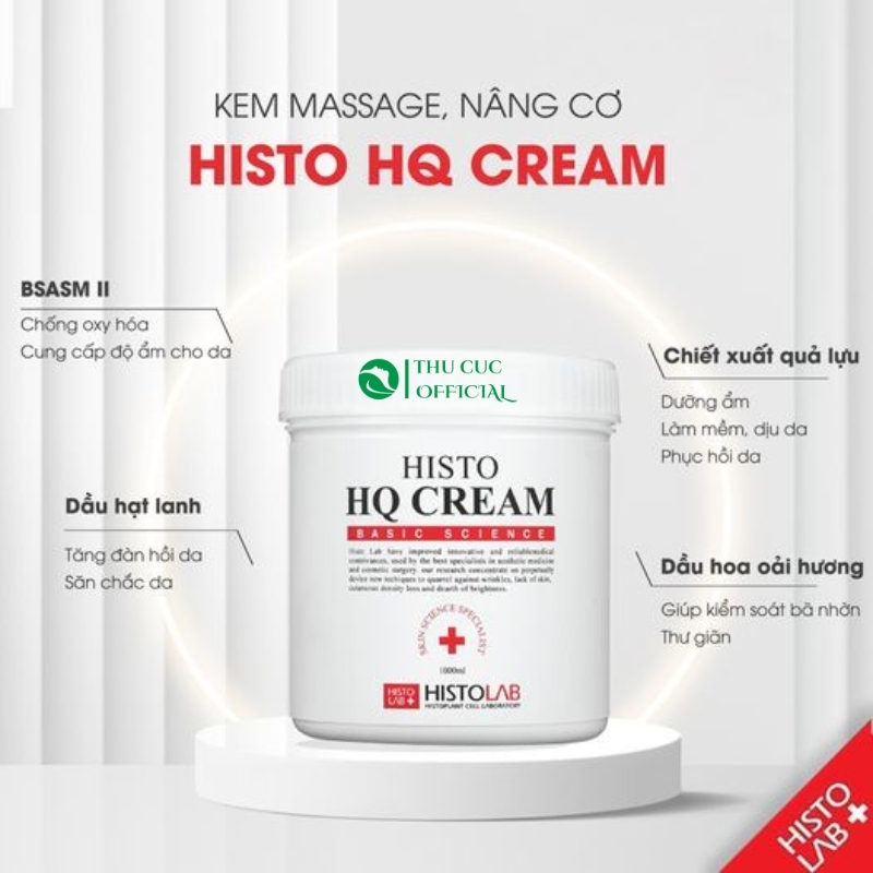Kem massage mặt Histolab Histo HQ Cream (Kem RF) 1000g- Nâng cơ, thon gọn