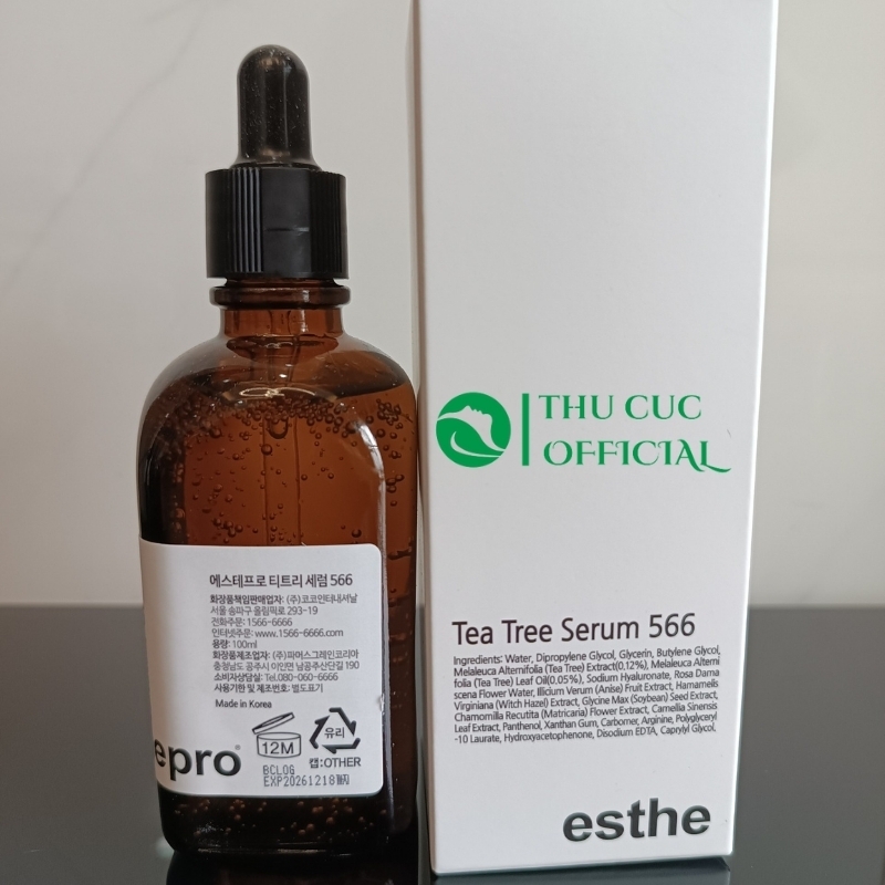 Serum Esthemax Tea Tree 100ml - Esthepro 566 giảm mụn, kiềm dầu