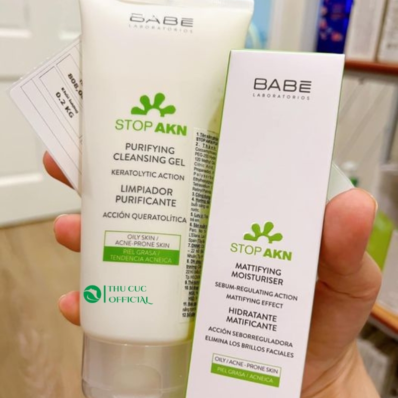 Sữa rửa mặt Babe Stop AKN Purifying Cleansing Gel 200ml cho da mụn