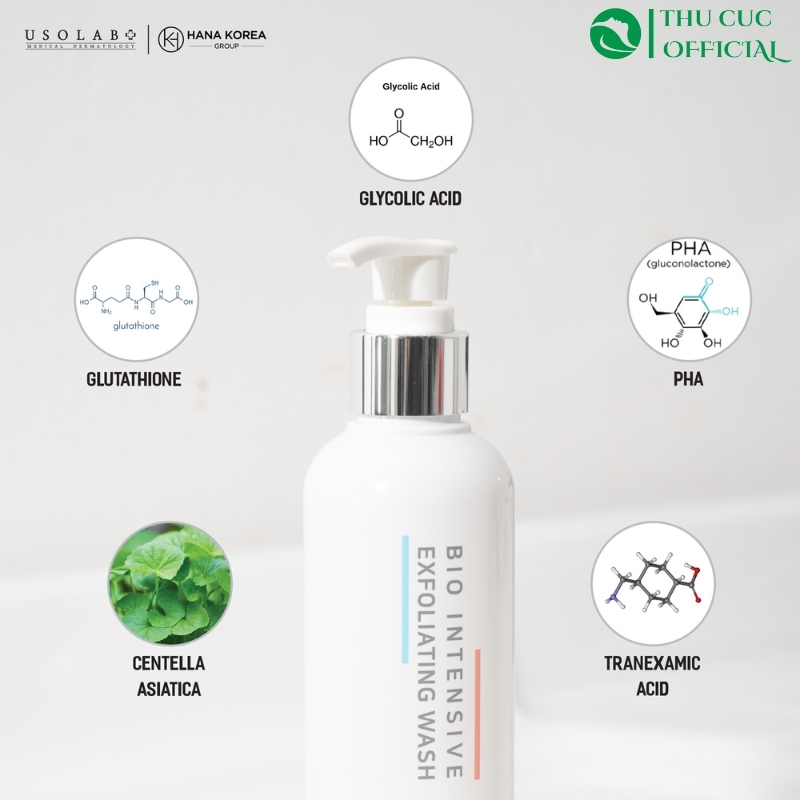 Sữa Tắm trắng da Usolab Bio Intensive Exfoliating Wash 250ml