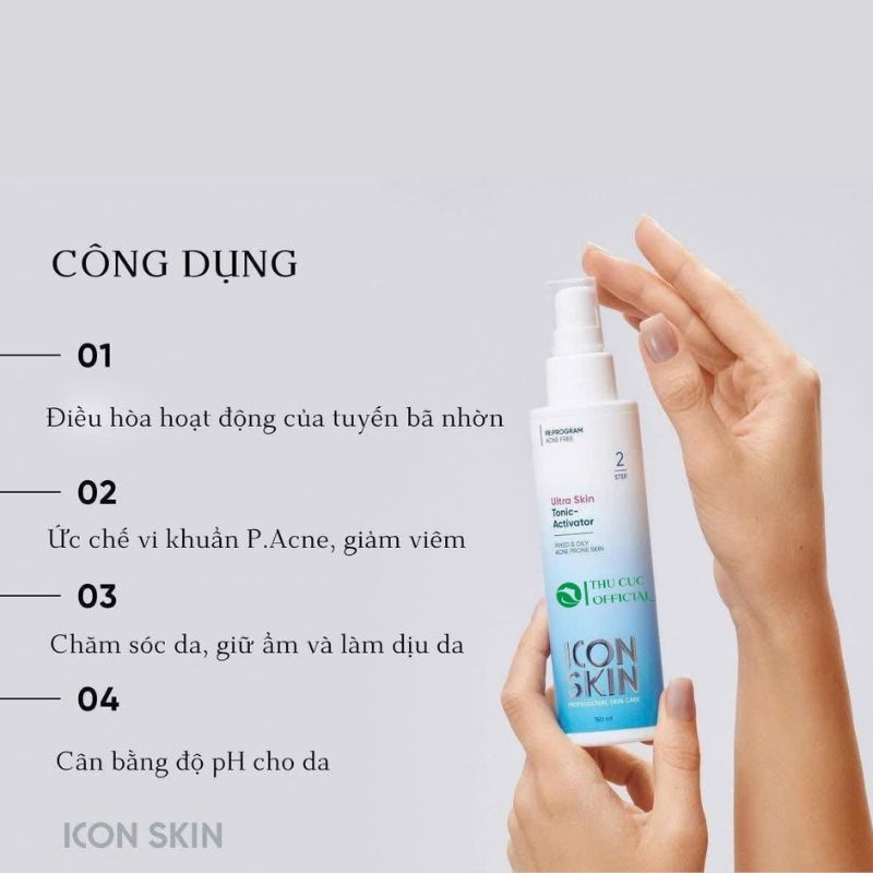 Toner Icon Skin – Ultra Skin Tonic-Activator 150ml - Dịu da mụn