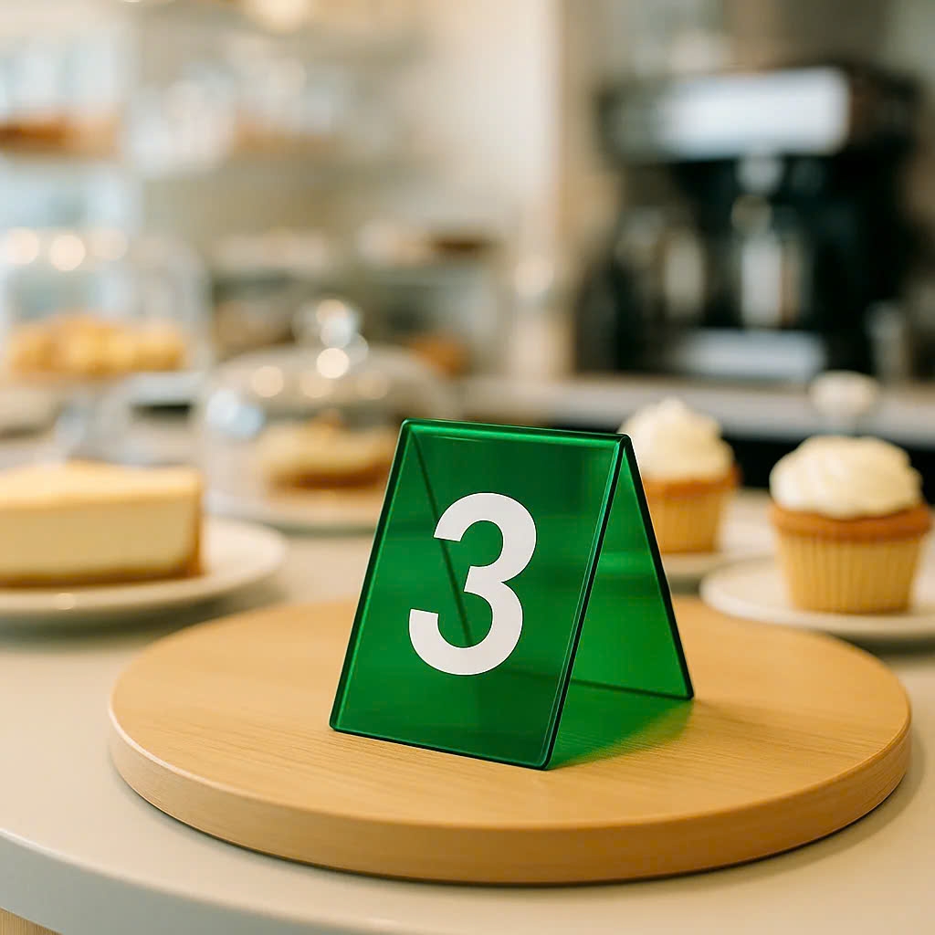 Combo 10-50 Thẻ số để bàn mica, dày 2mm, dùng cho quán ăn, Cafe, nhà hàng, tiệc sinh Nhật, cưới, thiết kế theo yêu cầu