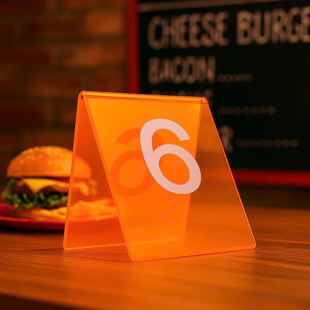 Combo 10-50 Thẻ số để bàn mica, dày 2mm, dùng cho quán ăn, Cafe, nhà hàng, tiệc sinh Nhật, cưới, thiết kế theo yêu cầu