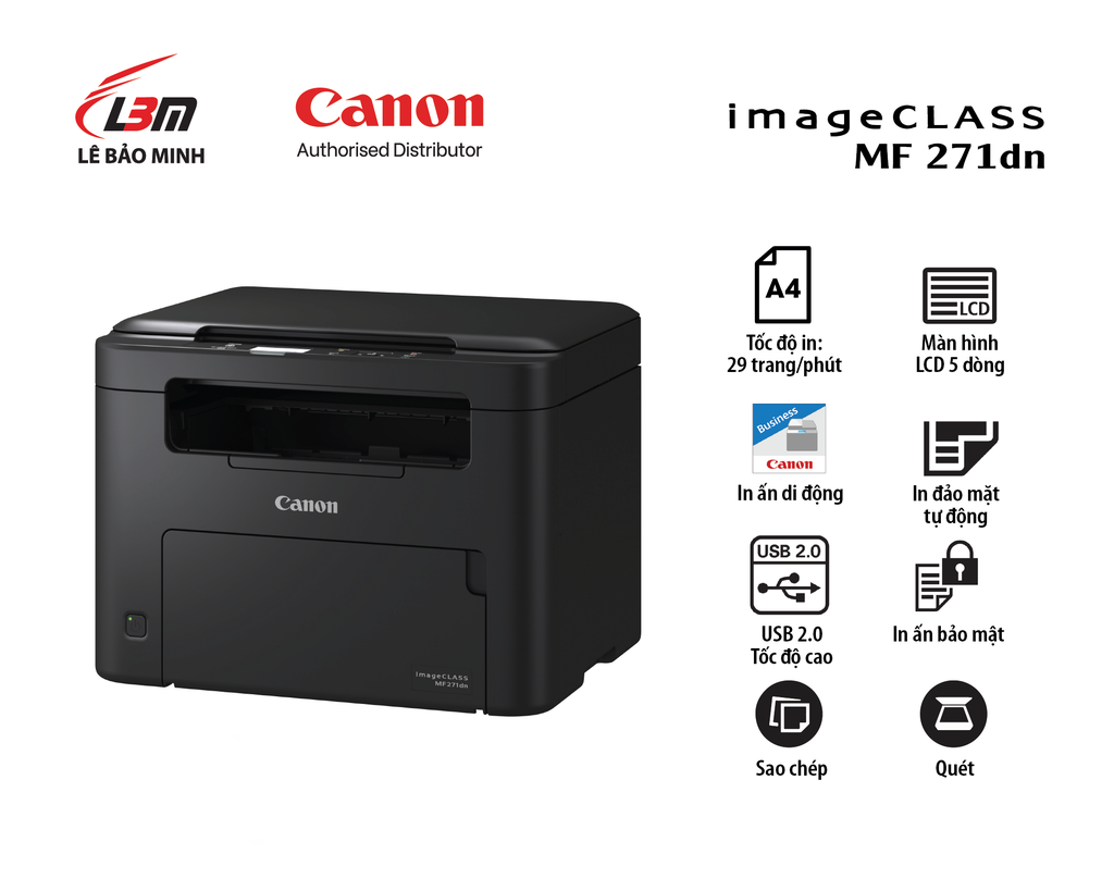 Máy In Canon MF 271Dn (Máy In Laser Đen Trắng/ Đa Năng/ 2 Mặt)