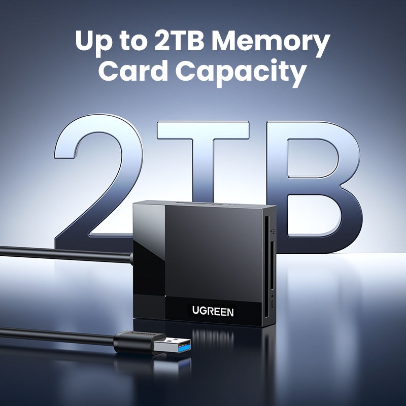 Đầu đọc thẻ USB 3.0 dài 0.5 hỗ trợ SD/TF/MS/CF Ugreen 30333 cao cấp