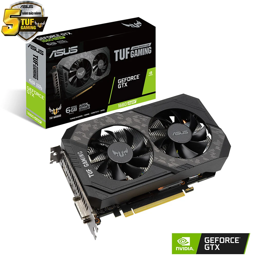 Card màn hình ASUS TUF Gaming GeForce GTX 1660 SUPER 6GB GDDR6 (TUF-GTX1660S-6G-GAMING)