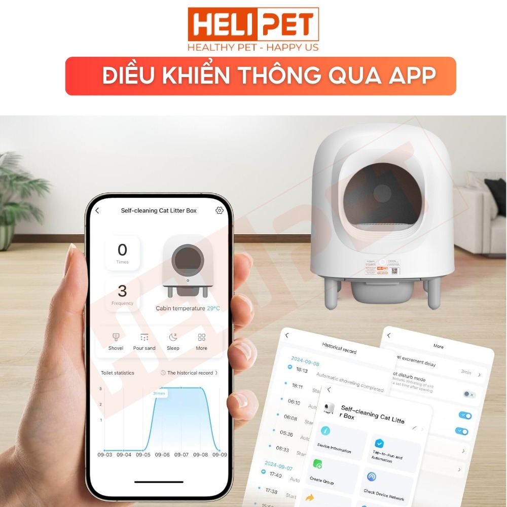 Máy dọn vệ sinh mèo PETREE x HELIPET