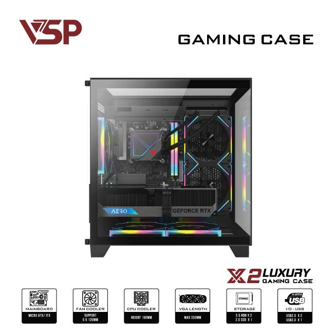 Case VSP X2 Luxury Đen