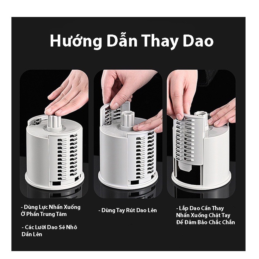 Máy thái, cắt, bào sợi rau củ quả 4 in 1 đa năng cực kỳ tiện dụng cho công việc bếp