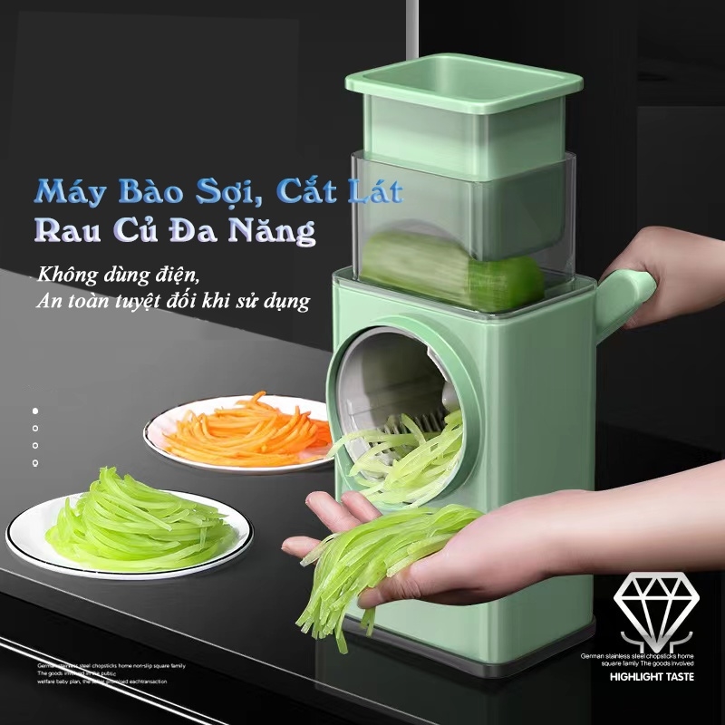 Máy thái, cắt, bào sợi rau củ quả 4 in 1 đa năng cực kỳ tiện dụng cho công việc bếp
