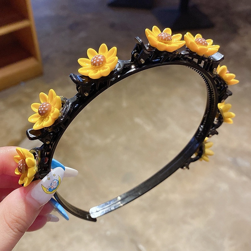 Bờm kẹp tóc đính phụ kiện hoa dễ thương