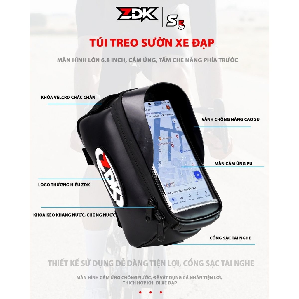 Túi ZDK S5 hiển thị màn hình điện thoại rõ nét