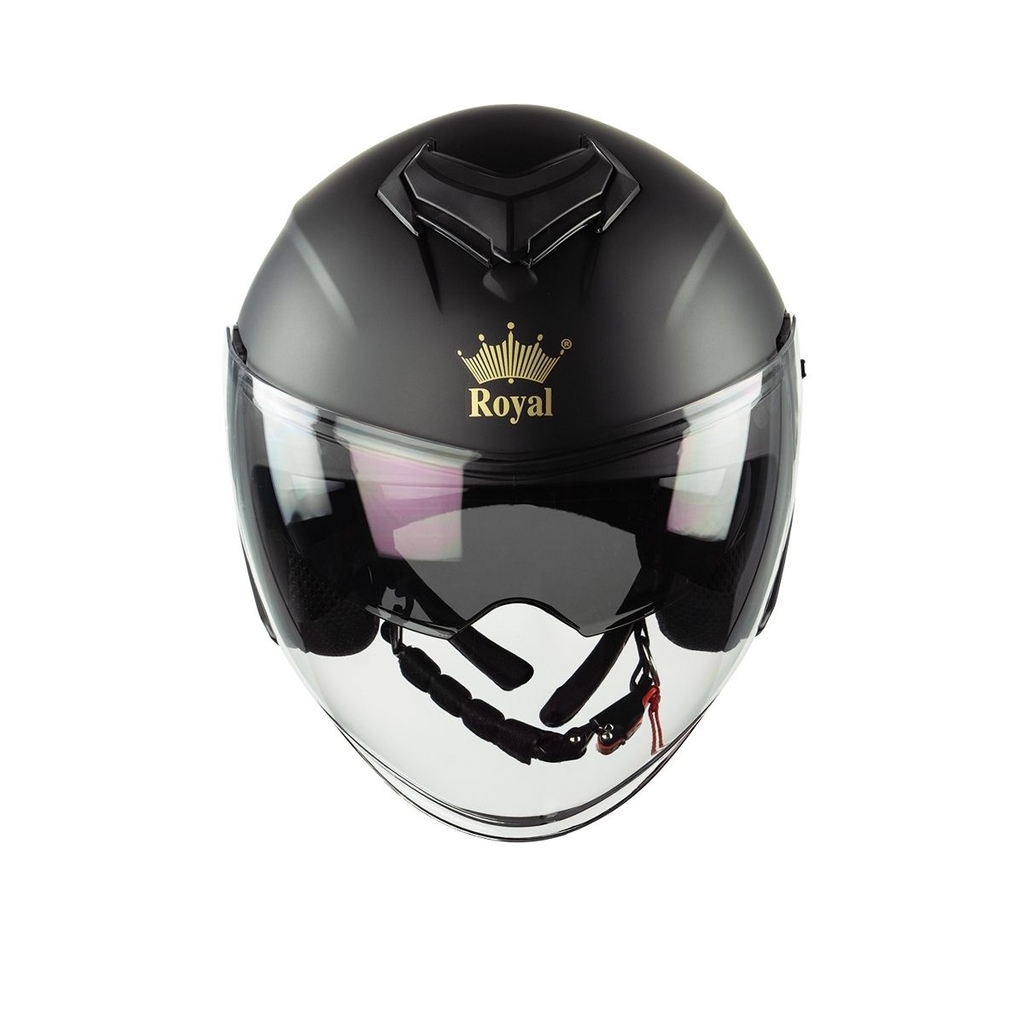 Mũ bảo hiểm 3/4 Royal M789 2 kính – Màu đen nhám, chính hãng Royal Helmet