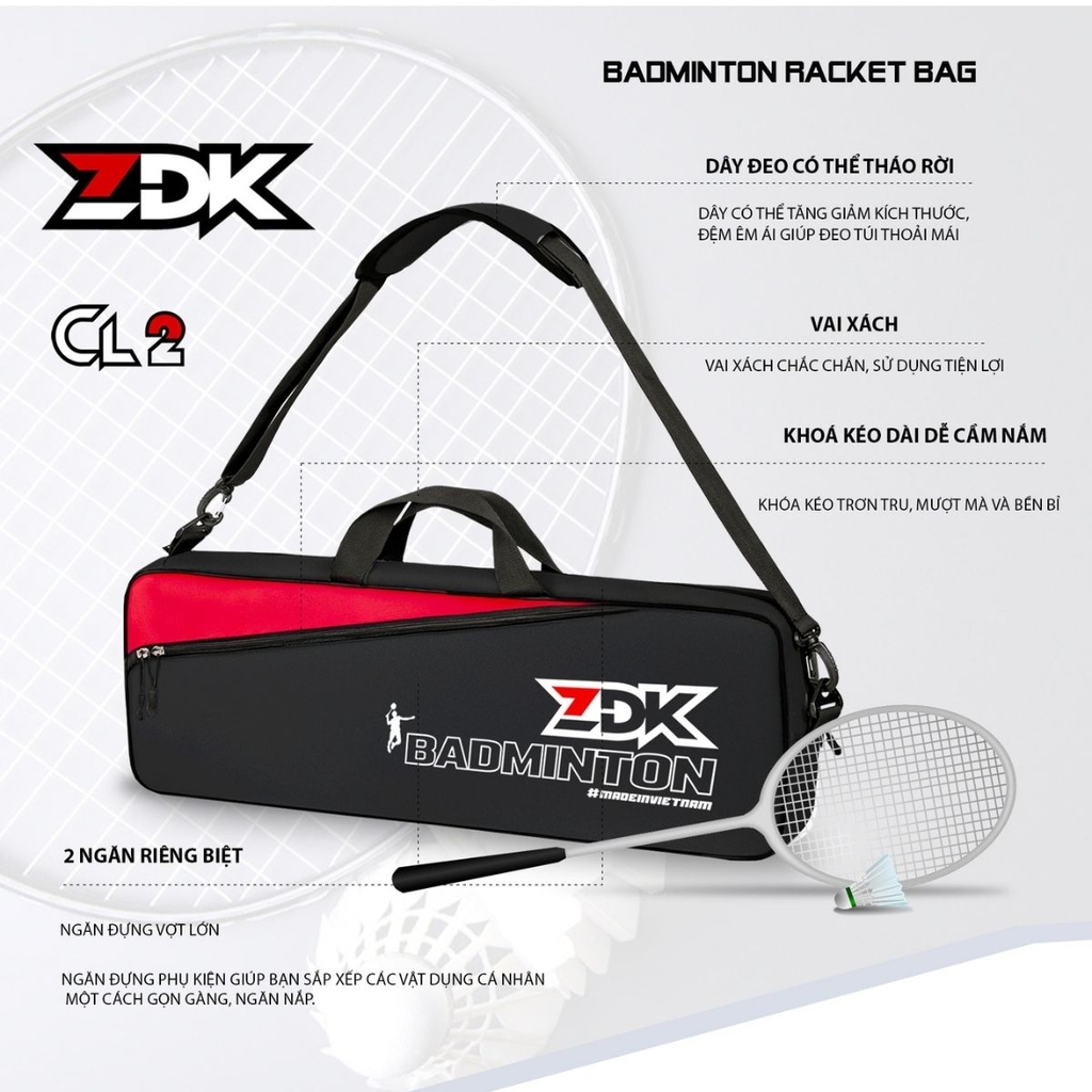 Túi Đựng Vợt Cầu Lông ZDK CL-2 Chính Hãng – Dung Tích Lớn, Đa Năng, Bền Bỉ