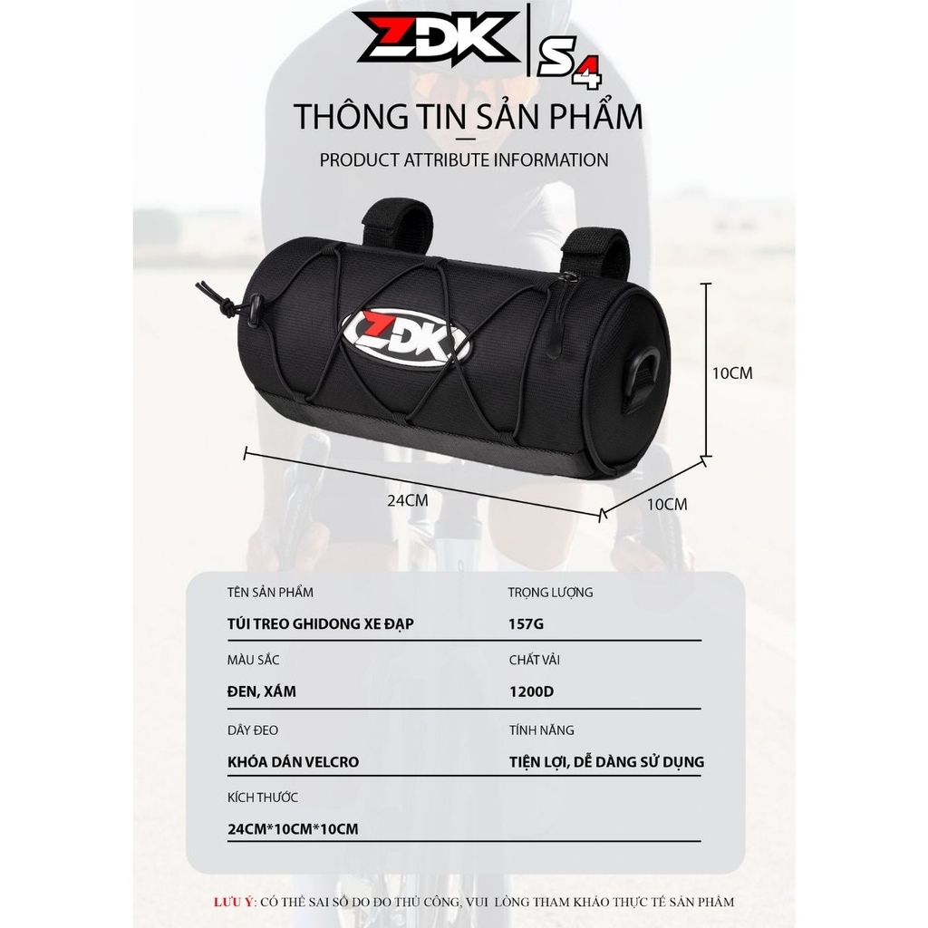 Túi Treo Ghidong Xe Đạp ZDK S4 Chính Hãng – Chống Trầy, Kháng Nước Nhẹ, Dung Tích 2L, Tiện Lợi Cho Mọi Dòng Xe Đạp