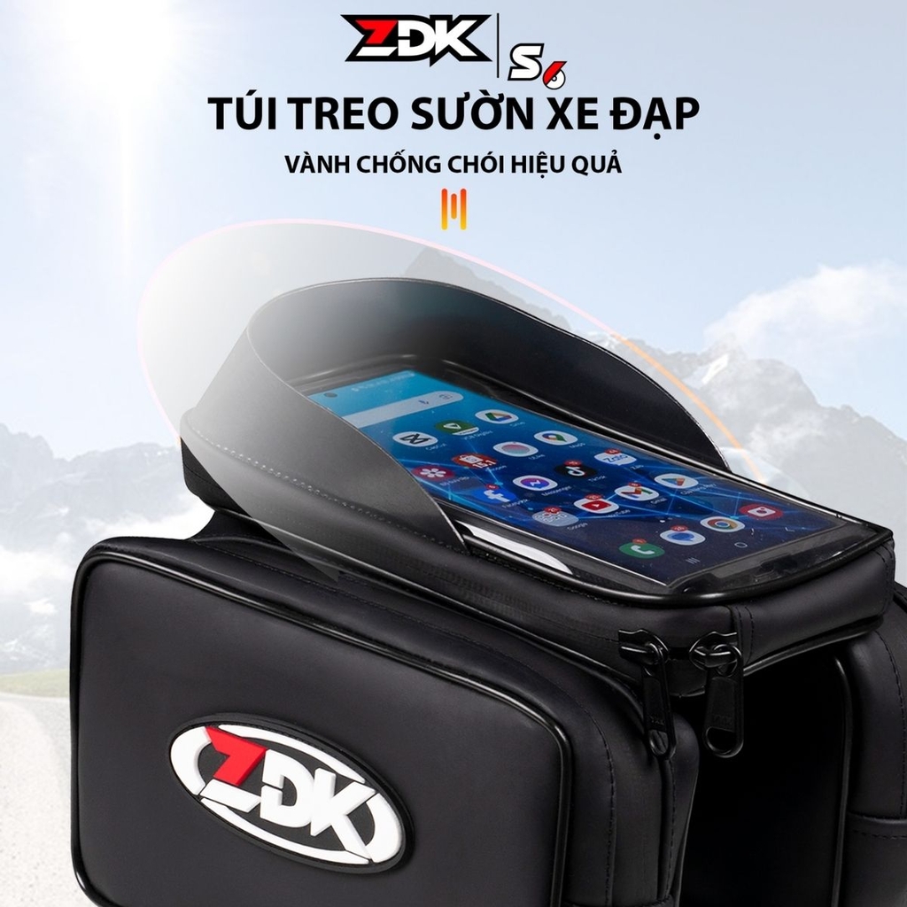Túi Treo Sườn Xe Đạp ZDK S6 Chính Hãng – 3 Ngăn Lớn, Màn Cảm Ứng PU, Chống Nước Tốt, Thiết Kế Thể Thao