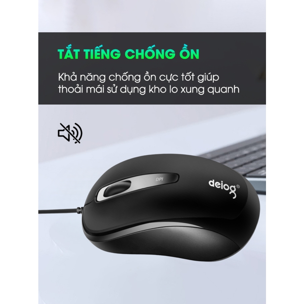 Chuột Vi Tính Chính Hãng Deiog DY-F2 Gaming Mouse  DPI 1200 Hỗ Trợ Game Thủ,Phù Hợp Laptop/Pc Công Thái Học