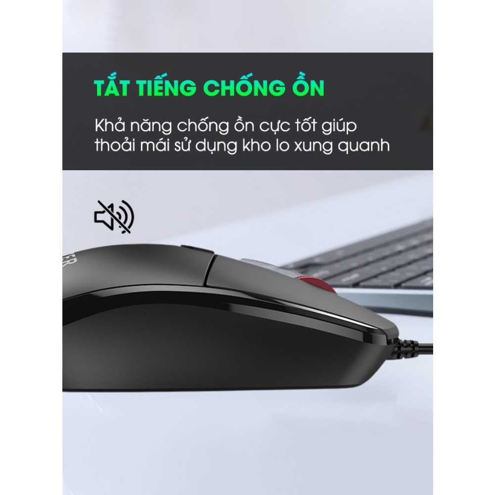 Chuột máy tính chính hãng Deiog DY-F1 có dây siêu mỏng thoải mái chuyên dụng cho chơi game/văn phòng cao cấp 2024