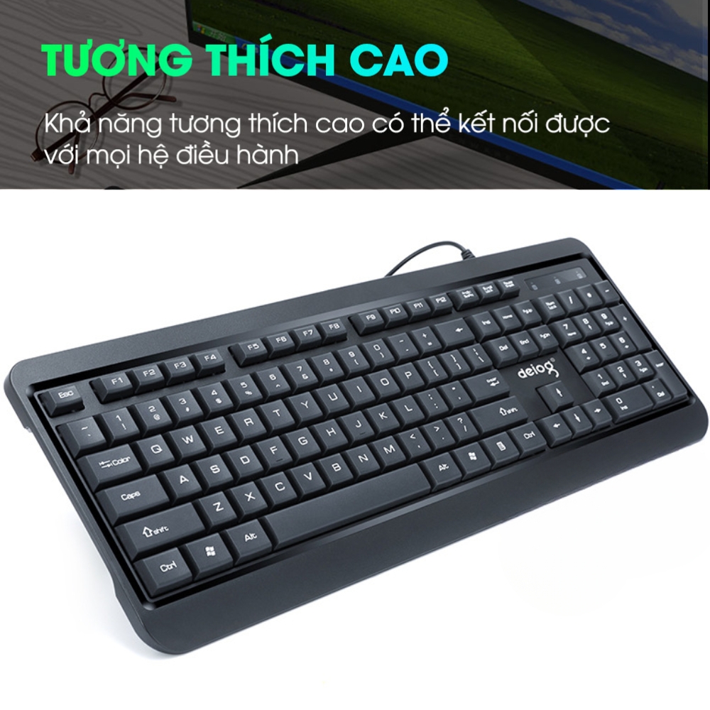 Bàn phím giả cơ gaming chính hãng DEIOG DY-807S 1000DPI chất liệu chống mài mòn siêu bền dành cho game thủ hoặc làm việc